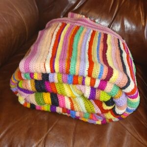 Crocheted this blanket measures 90 in in Lane and 40 in and width